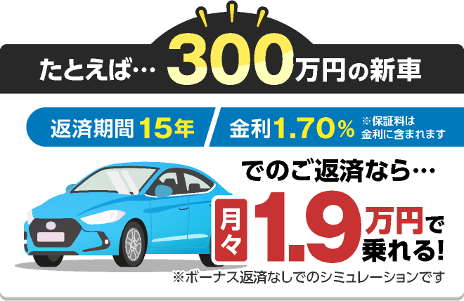 たとえば・・・300万円の新車